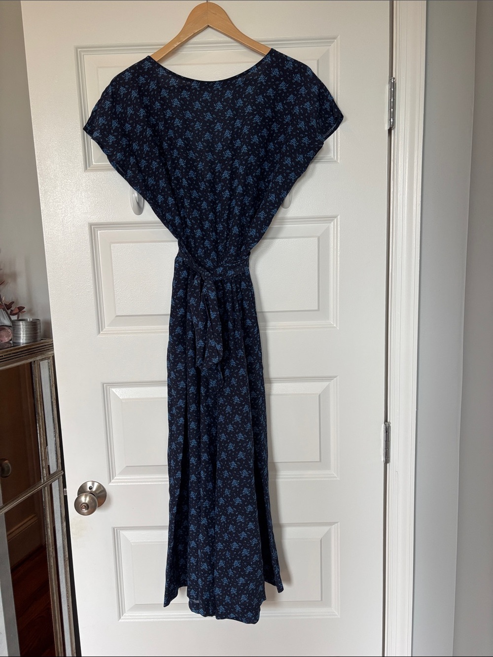 No.6 Silk Tie V back wide leg jumpsuit